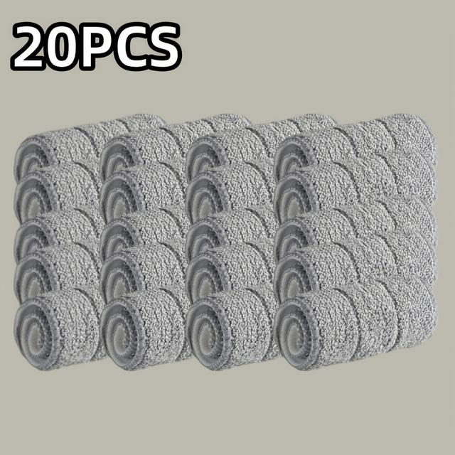 TEMU 20 шт. Змінні насадки для плоскої швабри, потовщені ганчірки для підлоги, миючі насадки для швабри, аксесуари для швабри, клейкий тип, без висипання, засоби для прибирання