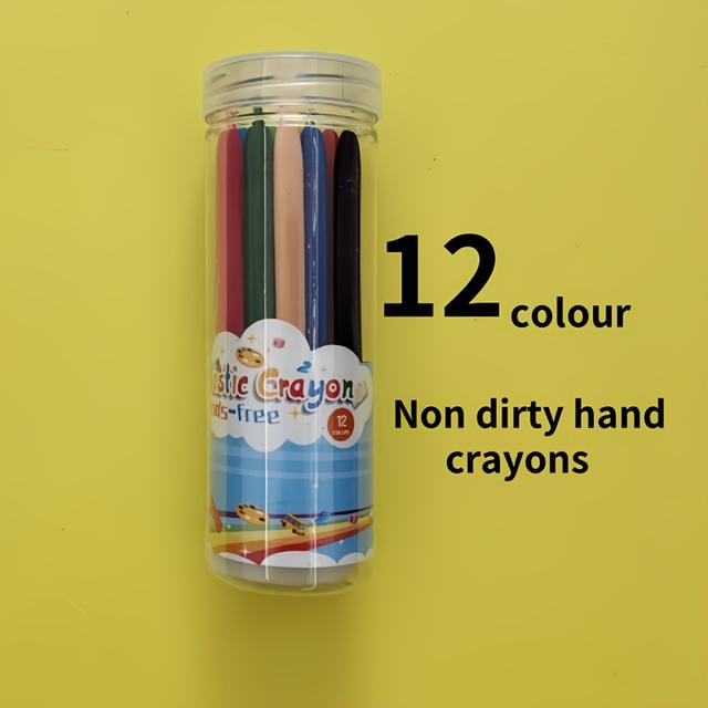 TEMU Трикутні миючі крейди, 12 кольорів, нелипкі, безпечні для дітей, для малювання та каракуль, підходять для використання в дитячому садку