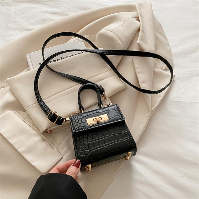 TEMU حقيبة يد نسائية عصرية بمشبك قفل، حقيبة صغيرة متعددة الاستخدامات للحفلات والتسوق والمناسبات العادية