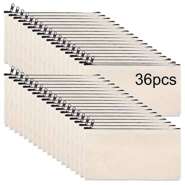 TEMU 12/24/36 Stück Sublimationsrohlinge Stifteetui Kosmetiktaschen - Stoff Stifte Multifunktionale Reise Tragetaschen Reißverschlusstaschen