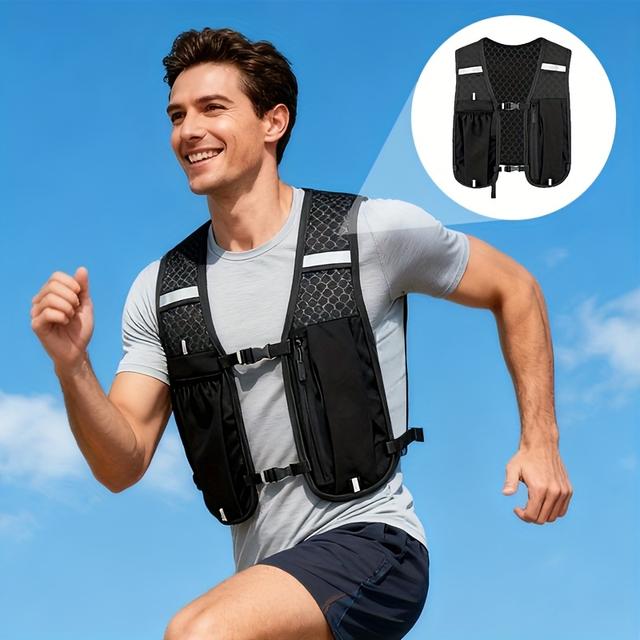TEMU Portable Storage Sports Vest (multiple Colors Available, Unisex): Easily Stores Water Bottle And Phone, Designed For Hiking And Outdoor Use, Lightweight