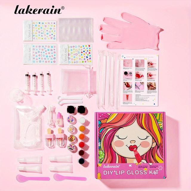 TEMU Lakerain Fun Diy Lip Gloss Set, Combination Set, Easy Operation, Gentle And Friendly Ingredients, Perfect For Holiday Gifts