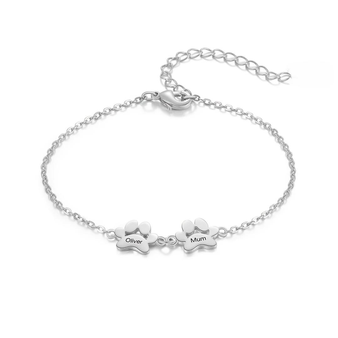 TEMU Personalized Bracelet, Paw Print Bracelet, Gift, Pet Keepsake Jewelry, Paw Bracelet, Dog Mom, Cat Mom, Gift, Pet Bracelet Gift For Mom