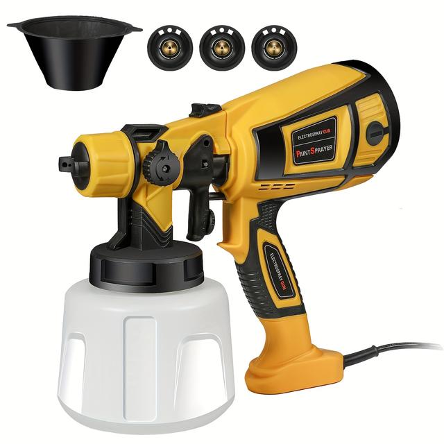 TEMU 850W Hochleistungs-E-Spritzpistole 1400ml Farbsprüher mit 4 Düsen, Auto-Möbel-Stahlbeschichtung Airbrush für Möbel, Schrank, Zaun, Wand, Tür und DIY-Arbeiten