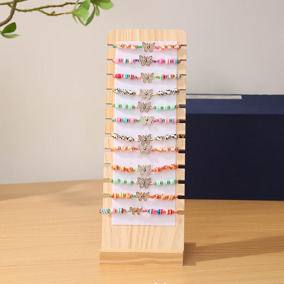 TEMU 1 Wooden Velvet L-shaped Display Stand | White/olive Green/gray For Necklaces And Bracelets, Multipurpose, Floor Mount, Polished End, Jewelry Towers
