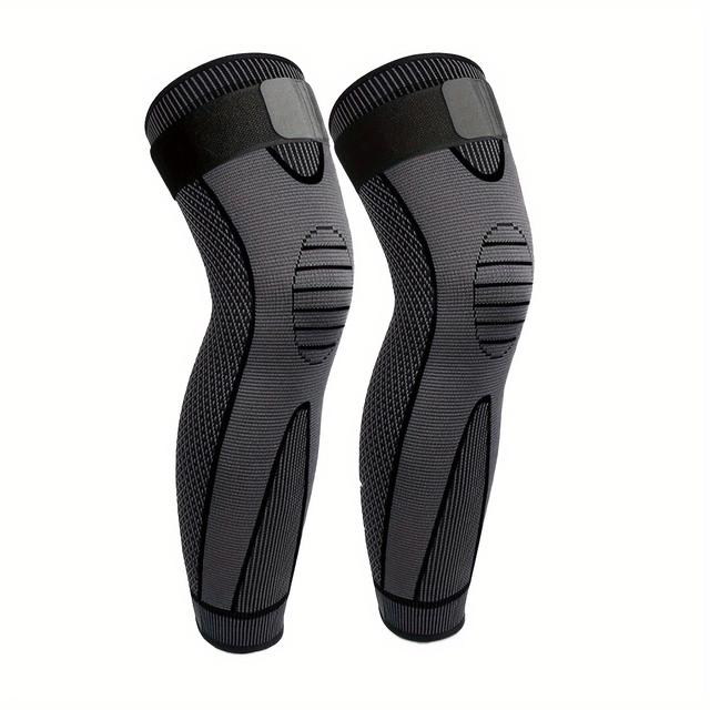TEMU 1 Pair Compression Knee Sleeves, Warm Knee Covers, Full Leg Support, Knit Fabric, Polyester Fiber, Breathable, Stretchable For