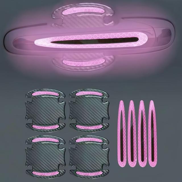 TEMU -piece Car Door Handle And Bowl Reflective Sticker Set, Car Protection Cover
