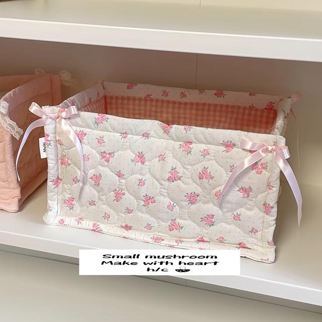 TEMU New Square Cute Storage Basket Handmade Desktop Organizer Box For Miscellaneous Items