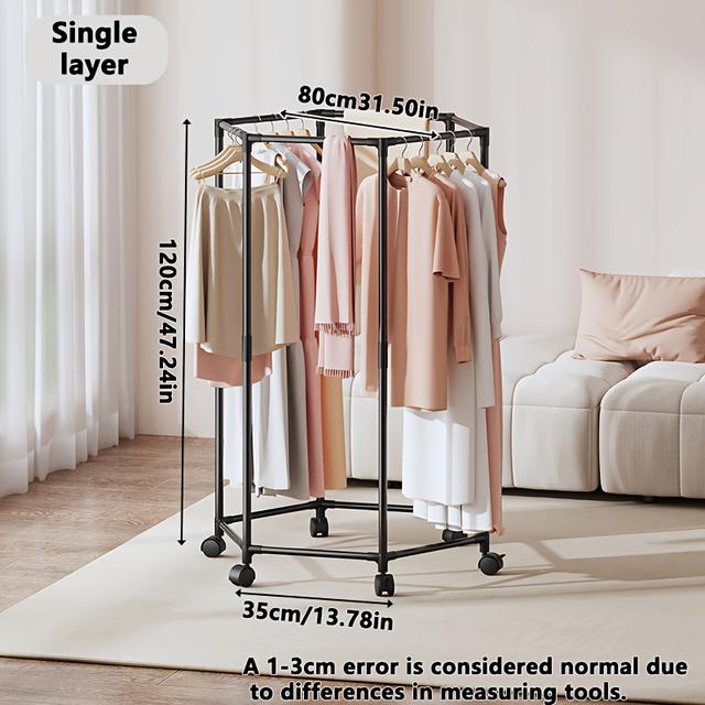 TEMU A Movable Drying Rack With Wheels, Suitable For Hanging Clothes And Towels, Used As A Drying Rack For Clothes In Or Living Room