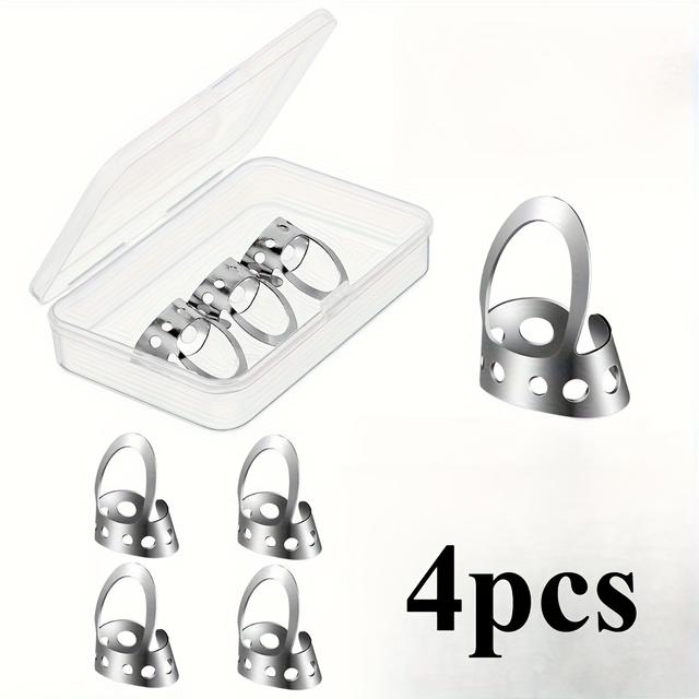 TEMU 3 x Edelstahl, offenes Design, Metall-Fingerpicks für Gitarre, Banjo usw. Fingerstyle-Picks. Banjopicks, Fingerpicks, Fingerpicks für Akustikgitarre. Verstellbar in groß, mittel oder klein