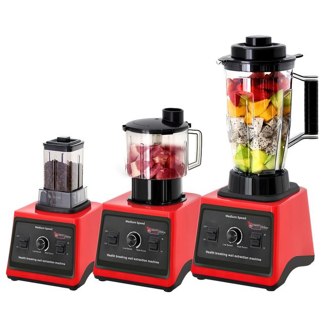 TEMU 3in 1 Electric Blender 9500w High Power Commercial Blender Food Processor Ice Smoothies Juicer Mixer 3l+1.5l+0.5l Container