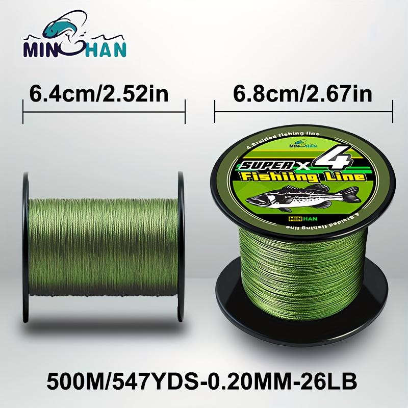 TEMU Línea de Pesca de 500m - Línea Trenzada Multifilamento PE de 4 Hebras, 15-26-34-45-54-66-78-85 LB para Lanzamientos Largos y Suaves, Duradera y Resistente a la Abrasión
