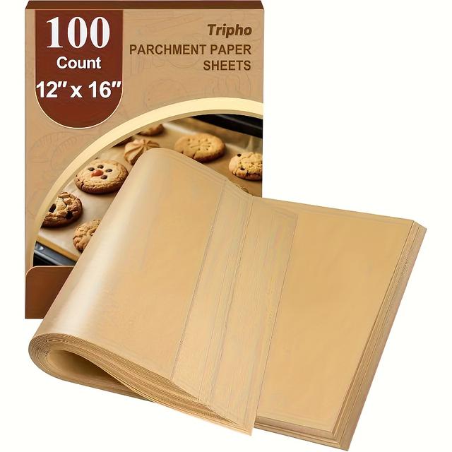 TEMU 100pcs Large Size Baking Parchment Paper | 30*40cm Disposable Food Paper For Oven, Frying Pan, Baking , Holiday Parties
