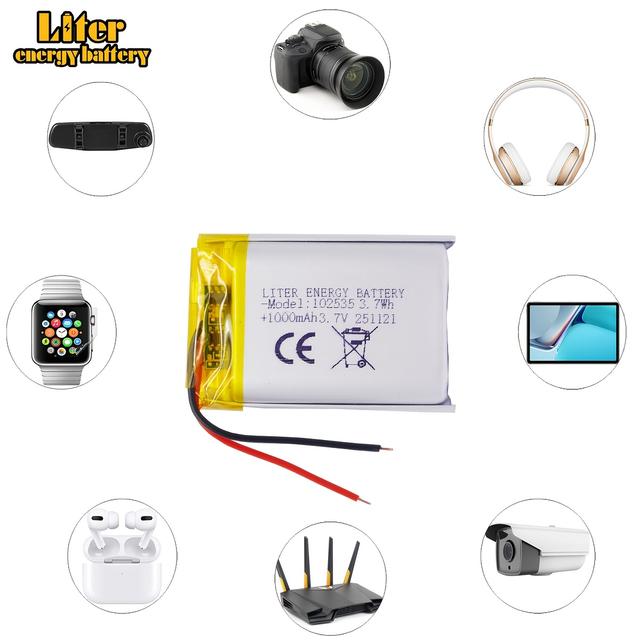 TEMU 3.7Wh 102535 Lipo Baterie 3.7V 1000Mah Dobíjecí Polymerová Lithiová Baterie pro Elektronická Zařízení