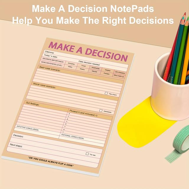 TEMU 50 Sheets Large 24x16cm Decision-making Sticky Notes - Decision-making Template With Pros/cons Columns, Emotional State Tracking & - For Office & Home Productivity