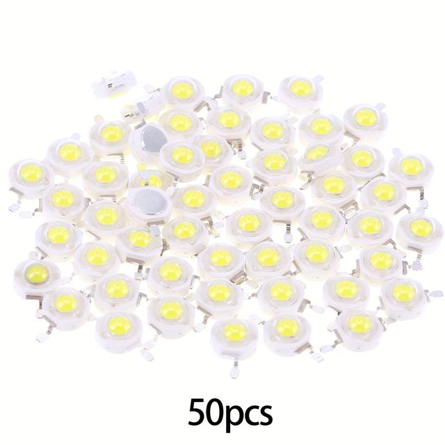 TEMU 50 шт. 3D-3.4V 1W Надзвичайно яскраві світлодіоди LED Cool White Високої потужності