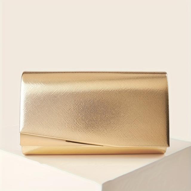 TEMU Shiny Asymmetrical Triangle Sequins, Classic Solid Color Clutch, Minimalist Evening Bag, Perfect For Valentine's Day, Dinner, And Weddings