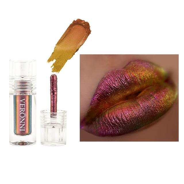 TEMU Chamäleon Flüssiger Lipgloss mit Irisierendem Lidschatten Schimmerndem Lippenstift