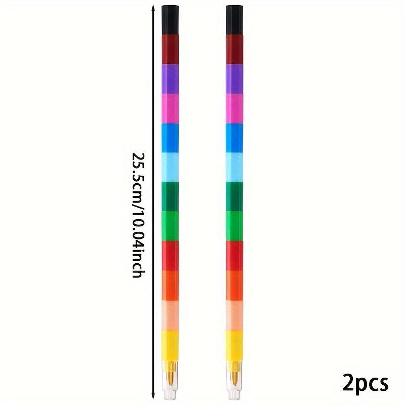 TEMU 2/6/10pcs Stackable Crayons, Colorful Stackable Crayons, Party Favors, Diy Crayons, Suitable For School, Office, Birthday Parties, 6/8/12 Colors