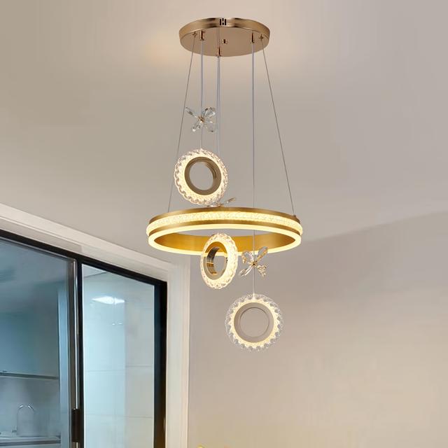 TEMU Modern Nordic- Pendant Light - Color Changing, Dimmable, For Living Room, Bedroom, And Dining Area