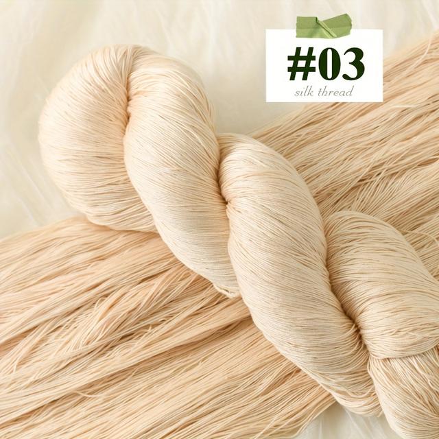 TEMU 280 Gramas, 1800 Metros, Fio de de Seda, Xaile de Croché, Tapete de Mesa de Croché, Roupa de Croché, Fio de , Fio de Artesanal, 32 Opções de Cores