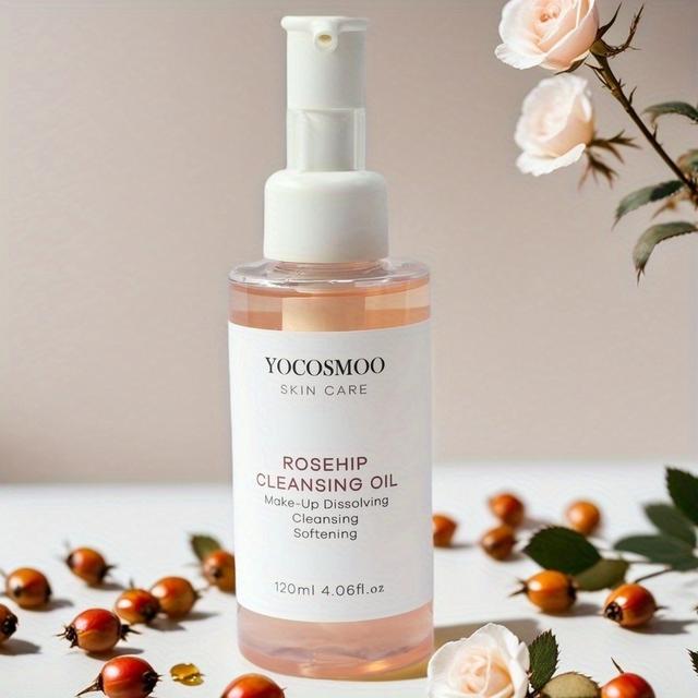 TEMU Yocosmoo 120ml Cleansing Oil Lightweight Softening Facial Oil Make-up Dissolving Make-up Remover Daily Face Cleanser With Argan Oil And Cherry Extract