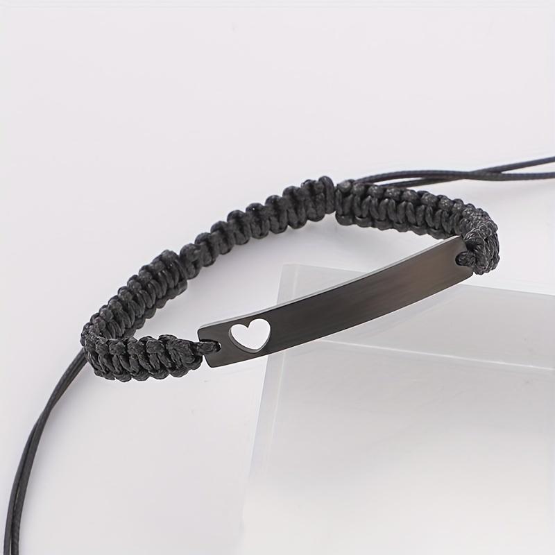 TEMU Custom Woven Bracelets, Personalized Couple Bracelets, Custom Text And Dates, Commemorative Gifts