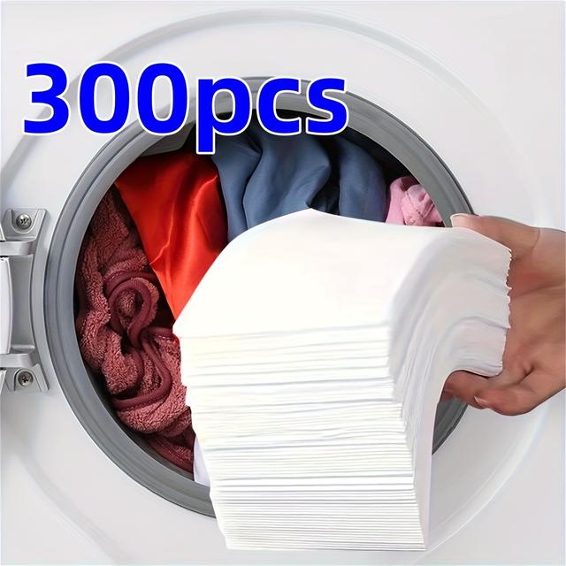 TEMU 300pcs Of Color-absorbing Sheets For Washing Machines, Designed To Prevent Color Bleeding Between Garments, Colors That May During Cleaning, Preventing Stain Transfer, Unscented