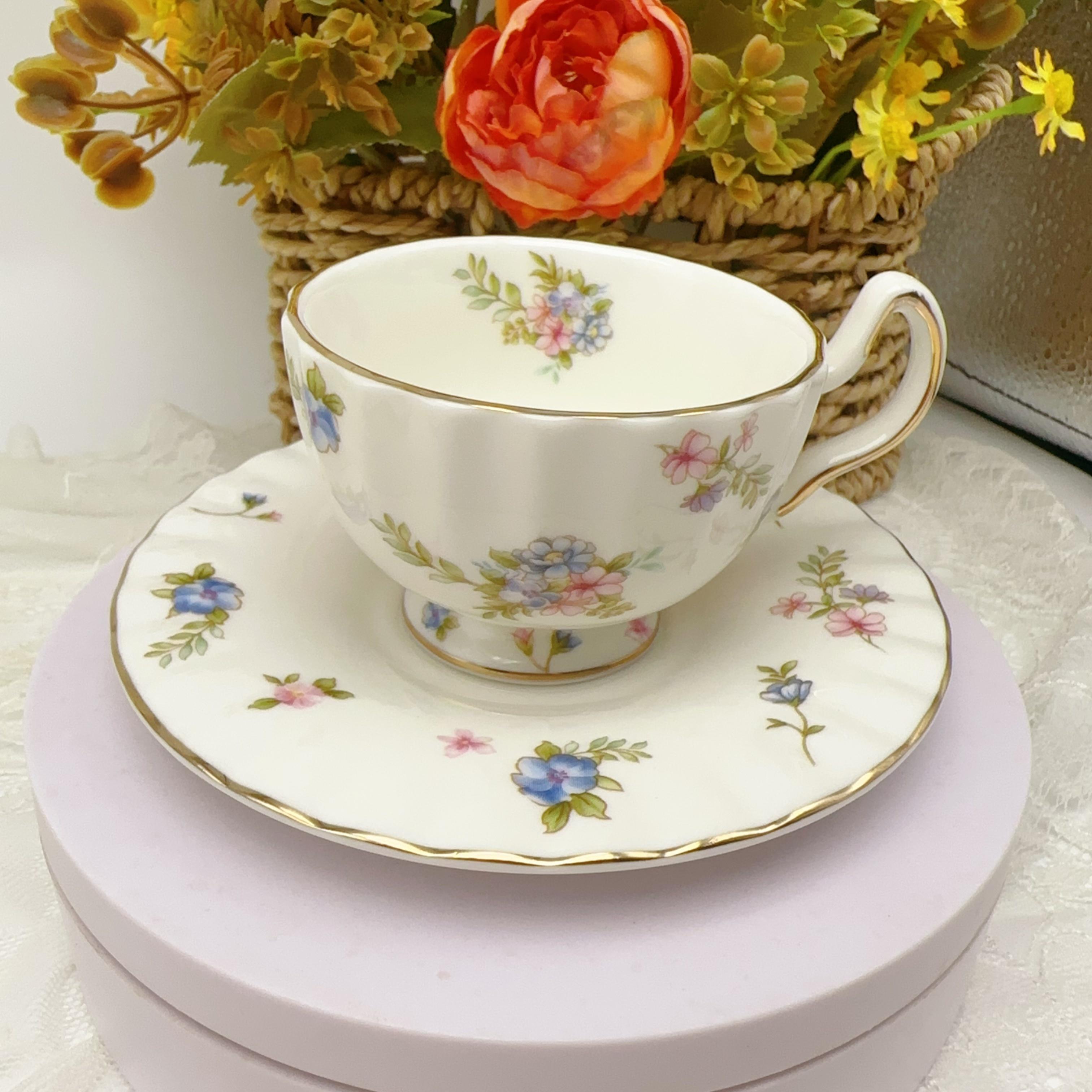 TEMU Ensemble de 12 Tasses à Café en Porcelaine Os Européenne, Ensemble de Thé de l'Après-Midi Haut de Gamme, Ensemble de Tasse et Soucoupe en Porcelaine de Style Anglais pour Thé Rouge, pour