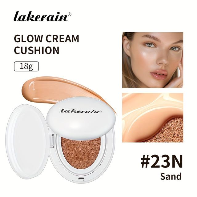 TEMU Lakerain Glow Cushion Foundation - Natural Concealer, Hydrating & Shimmer Finish, 24-hour Long Lasting For Tones
