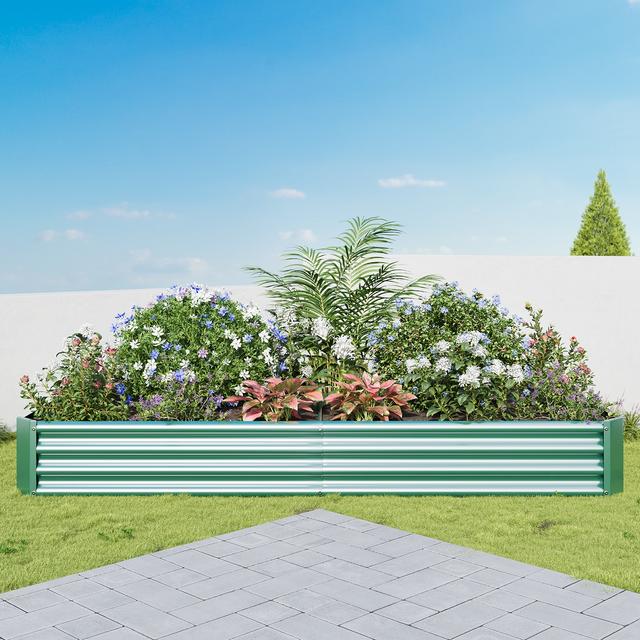 TEMU Oval Large Golden Allium Garden Vegetable Bed Kit: Galvanized, 8x4x1 Ft (240x120x30cm) High, Outdoor Planter Box For Vegetables