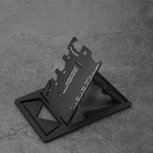 TEMU 2025 New Metal Card Phone Stand, Foldable, Mini Portable Desktop Lazy Stand Suitable For And