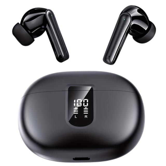 TEMU Wireless Earbuds 40h Bass Stereo Earbuds With Indicator Charging Case With Microphone Headphones For Laptops Phones