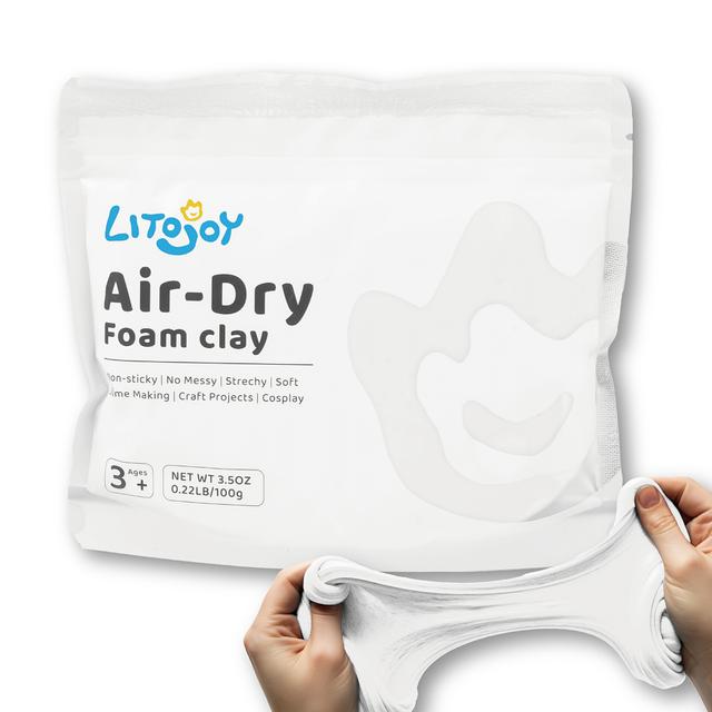 TEMU Litojoy Air-dry Foam Clay - Non-toxic, Non-sticky, Lightweight & Soft For Art Projects, Cosplay, Butter Slime Making - 100g/3.5oz, Development, Craft Supplies, Design, Bag