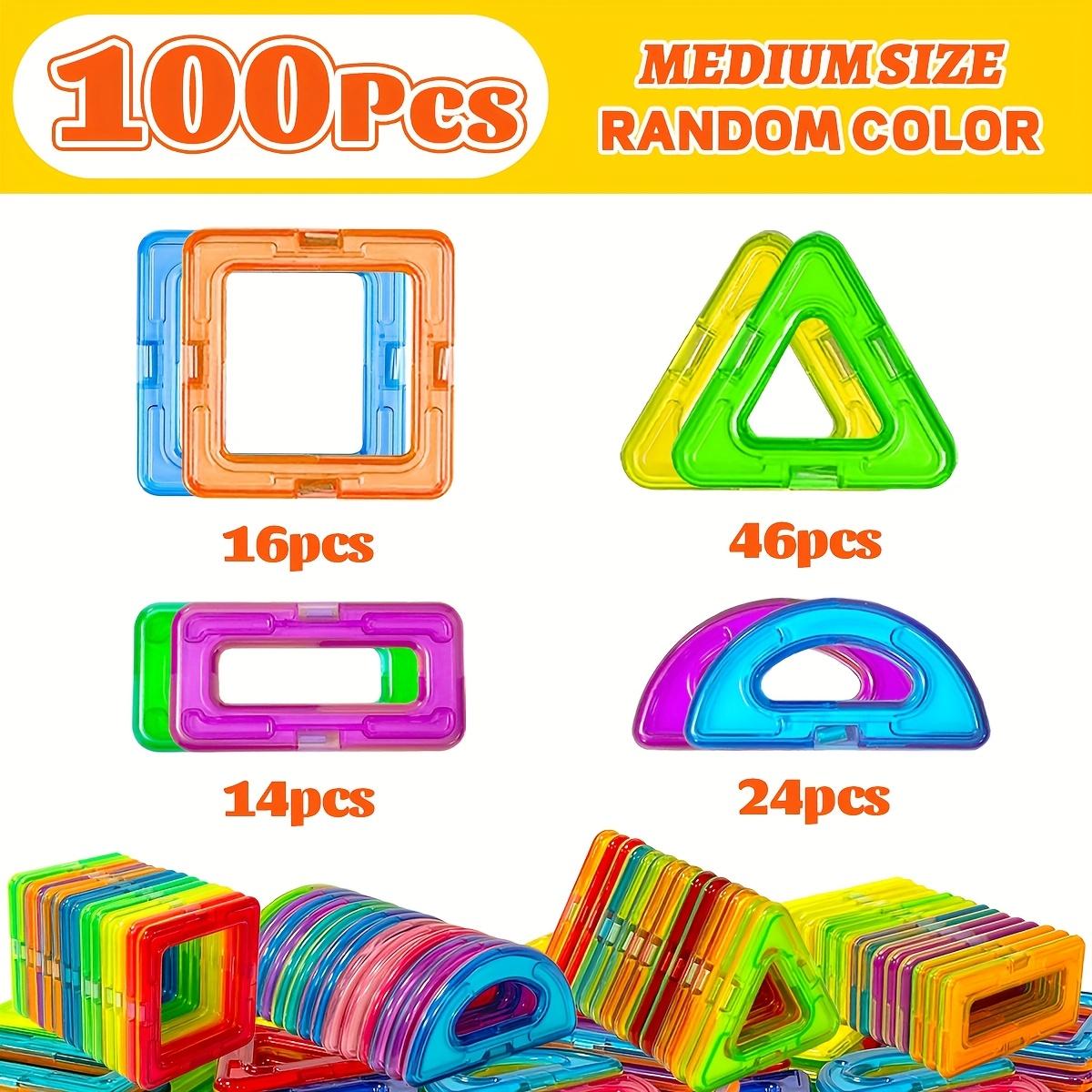 TEMU 40/80/100pcs - Magnetic Building Blocks Set For Boys And Girls, Stem Education Building Toys, Better , Creative Learning Puzzle Gift, Abs Material, Random Color