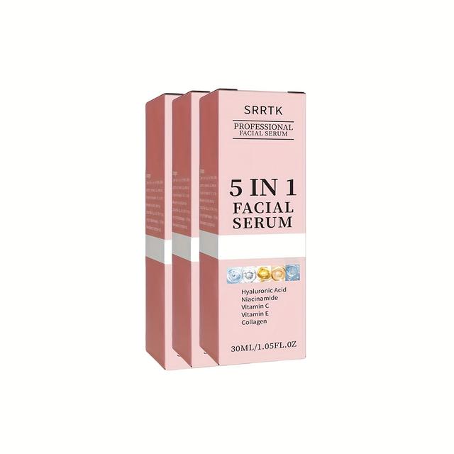 TEMU 3pcs Set Facial With Hyaluronic Acid, Collagen, Niacinamide, Vitamin C And E - Pore Minimizing Hydration Formula, Suitable For All Light Beige Types, Non-irritating, Alcohol-free X 3