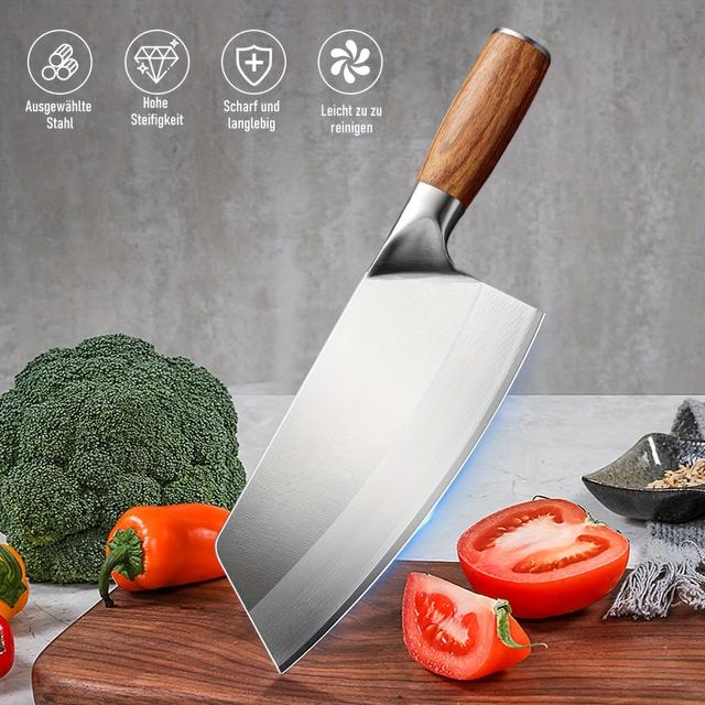 TEMU Silvery Chef's Knife For Slicing Vegetables (plain) In A Gift Box