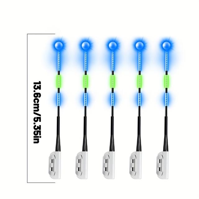 TEMU 5pcs High-visibility Fishing Rod Tips Lights - Multicolor (blue/green/red) Battery-free Universal Rod Tip Lights For Freshwater & Saltwater Fishing, No Batteries Needed