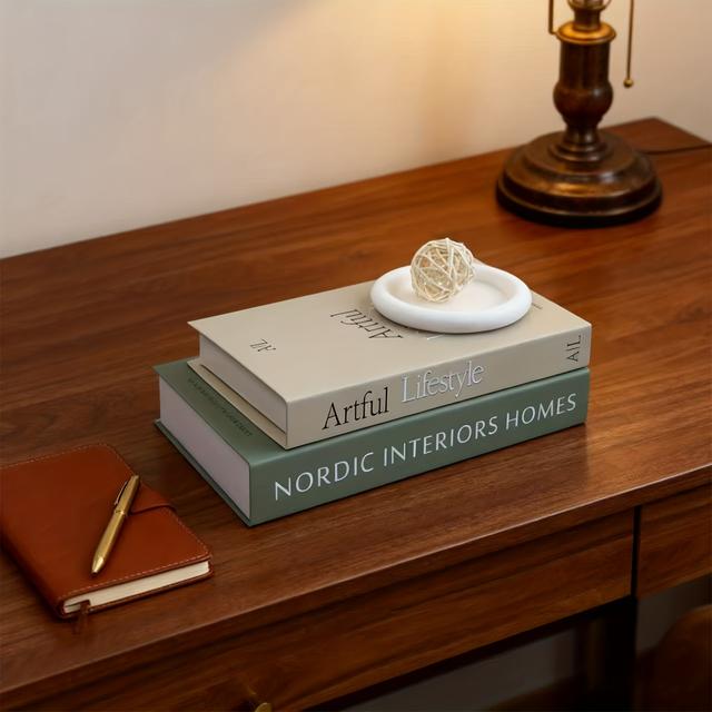 TEMU A Set Of Decoration Paper Fake Books, Green And Beige, Exquisite Simulation Books, Indoor Desktop Decorations, Bedside Tables And Desk Decorations, Aesthetic Decorations