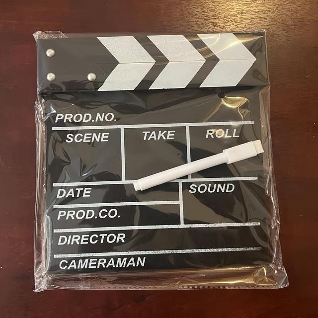 TEMU Creative For Movies - Wooden 's Slate With White Dry Erase Marker Included