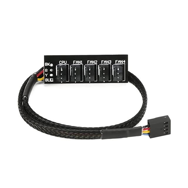 TEMU Pwm Pc Fan Splitter - 4-pin To Fan Power Extender For Cpu Cooler & Case Fans, Expands 3-pin/4-pin Connections, Centralizes Cable Management, Black, Enhances Cooling Performance