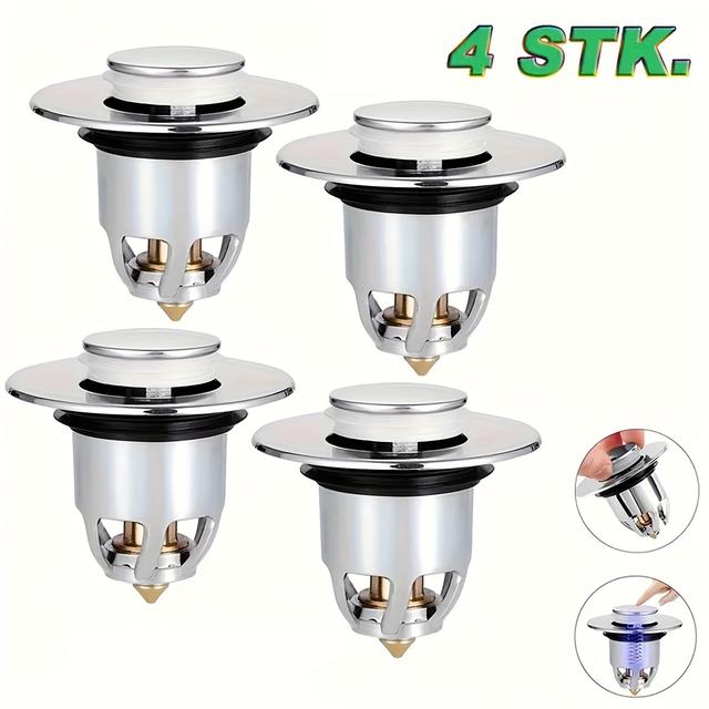 TEMU Ensemble de 4 bouchons de drain, bouchons de robinet de vaisselle et filtres