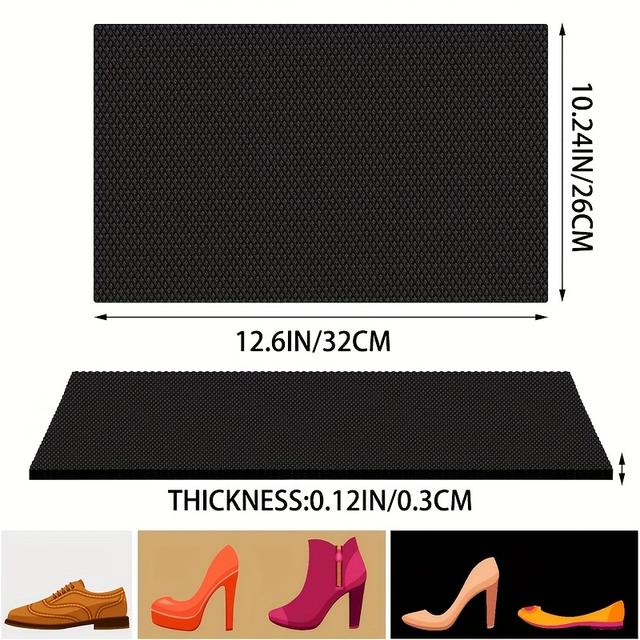 TEMU 대형 검정색 미끄럼 방지 고무 밑창 수리 패치, 비점착성, 남녀 공용 내구성 있는 발뒤꿈치 교체용