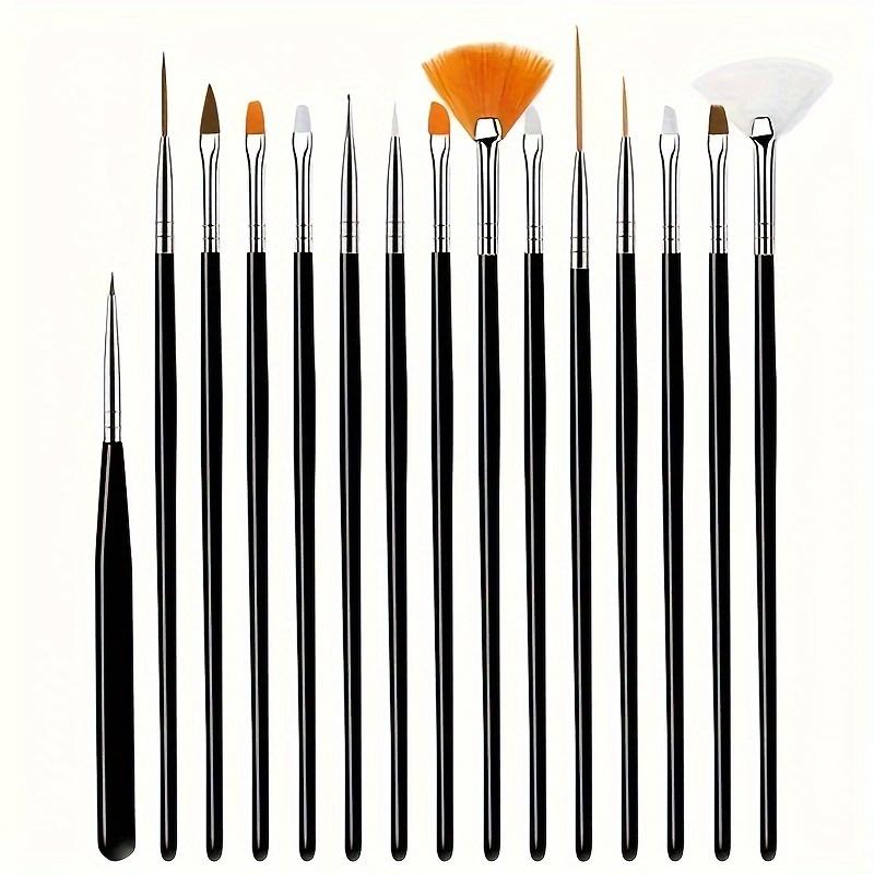 TEMU 15pcs/set Fine Detail Paint Brush Set - Miniature Paint Brush For Detailing & Art Painting - Watercolor/ Oil Painting, Models, Airplane Kits, Nail Artist Supplies