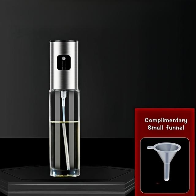 TEMU Stainless Steel Olive Oil Sprayer Bottle With Glass Dispenser, Bps Free, Kitchen Press Spray Bottle For Cooking And Seasoning