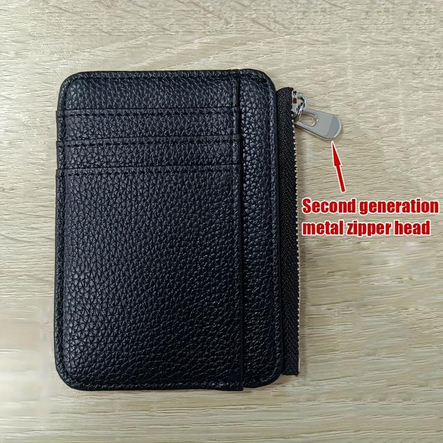 TEMU 1개 남성용 초박형 동전 카드 홀더 신용카드 운전면허증 수집 폴더 휴대용 ID 은행카드 슬리브 지갑 4.72인치 * 3.54인치