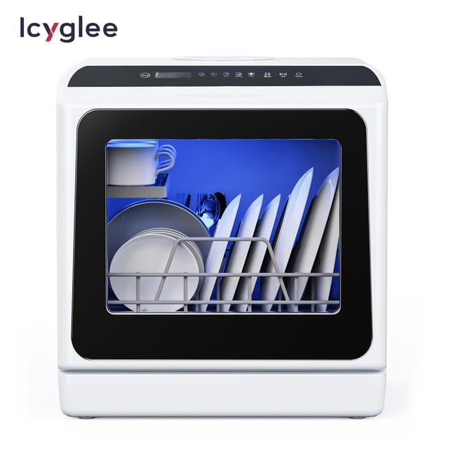 TEMU Icyglee Portable Countertop Dishwasher, Compact Dish Washer, Comes With A 5-liter Water Tank, Suitable For Apartments And Rvs, Provides 6 And , No Pipe Installation Necessary