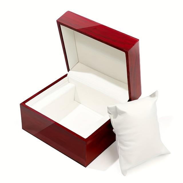 TEMU Holzschmuck- Uhrenkollektionsbox mit weichem Futter, lackierter Oberfläche, leichtem Aufbewahrungskoffer, geeignet für Zuhause, Reisen Geschenke