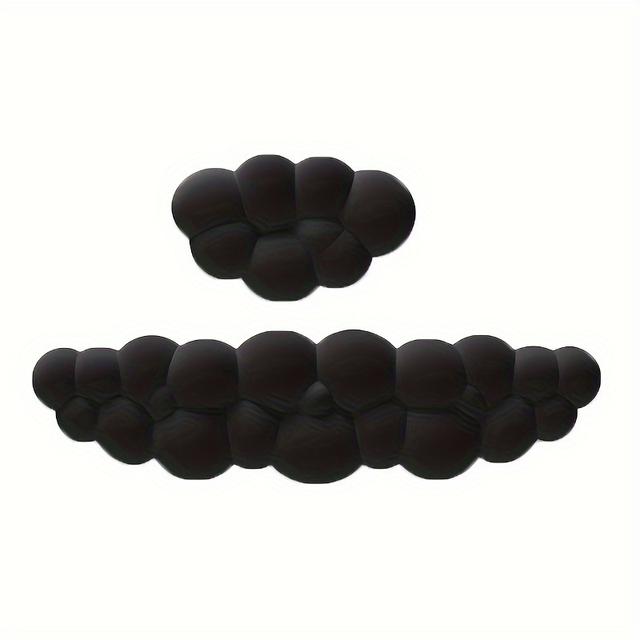 TEMU 2pcs Cloud Style Computer Desk Keyboard And Mouse Wrist Rest Pad - Ergonomic Memory Foam Mouse Pad For Gaming And Office Use, Home Mouse Pad And Wrist Support Set