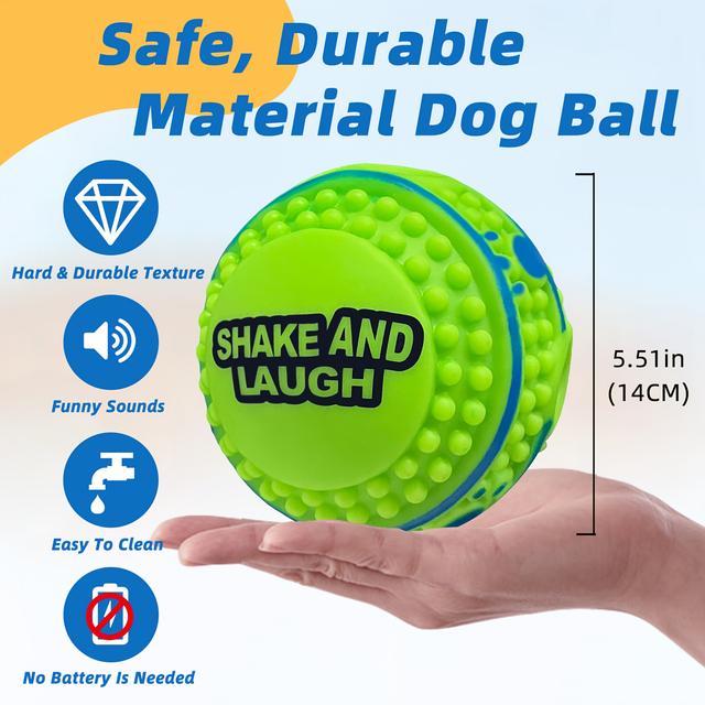 TEMU Interactive Toy Ball With Sound, Suitable For Breeds - Indoor/outdoor Ball, Battery-free, Design, Nontoxic Material, Construction, Active Dogs, Pets